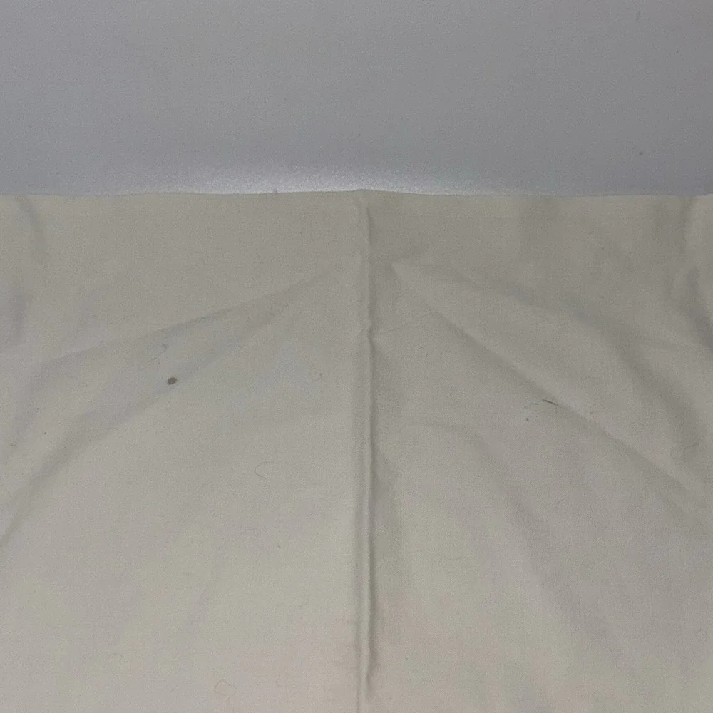Vintage white pillowcase w/ pink floral embroidery & hand-crocheted lace edge